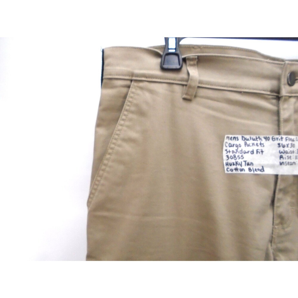 Duluth Trading 40 Grit Cargo Pants Mens 36x30 Tan Flex Workwear Standard Fit - Picture 5 of 11